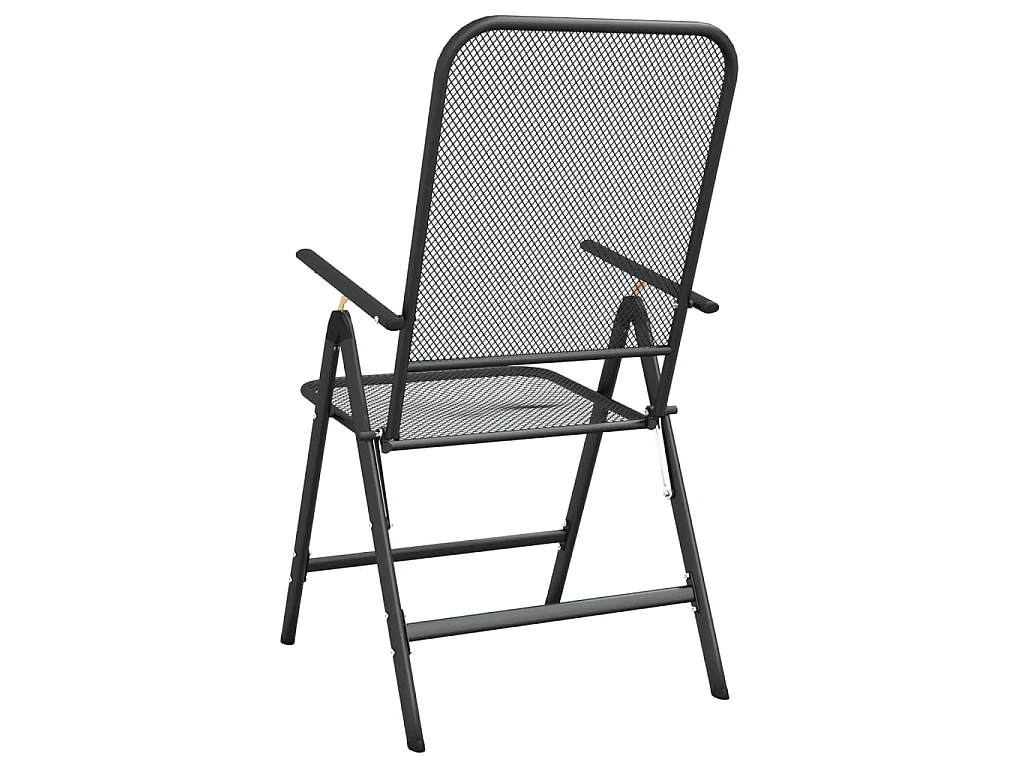 Silla jardín plegable 4 uds antracita malla metálica ampliada