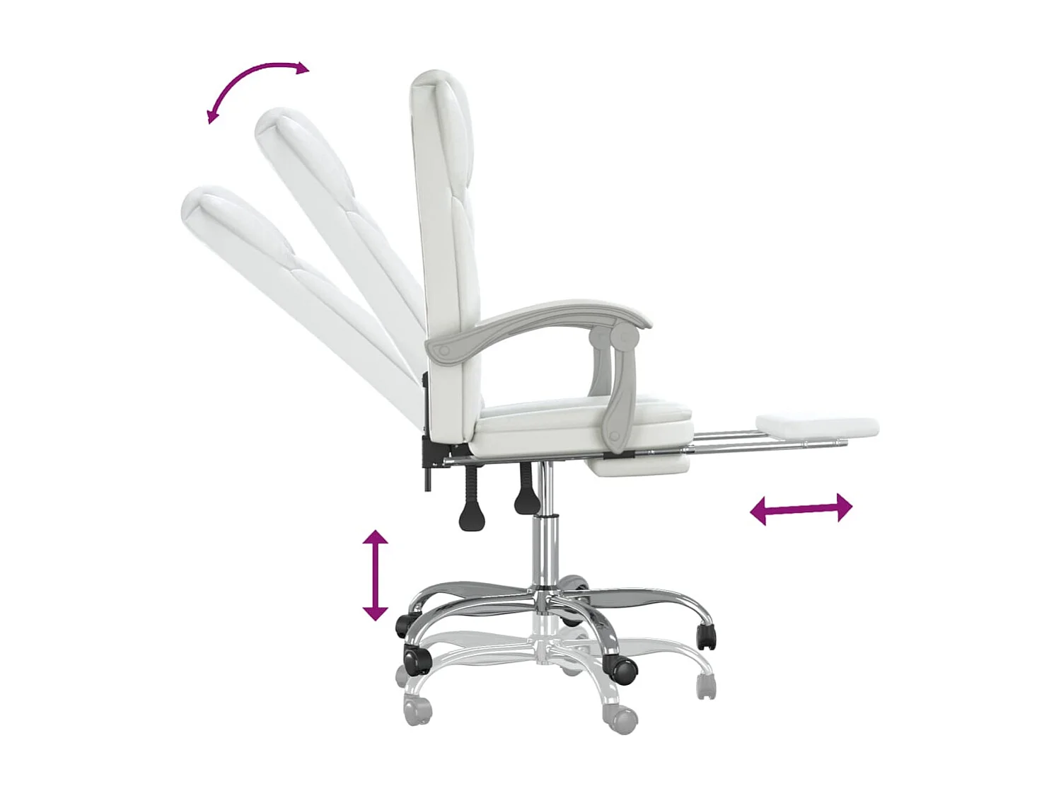 Fauteuil inclinable de bureau Blanc Similicuir
