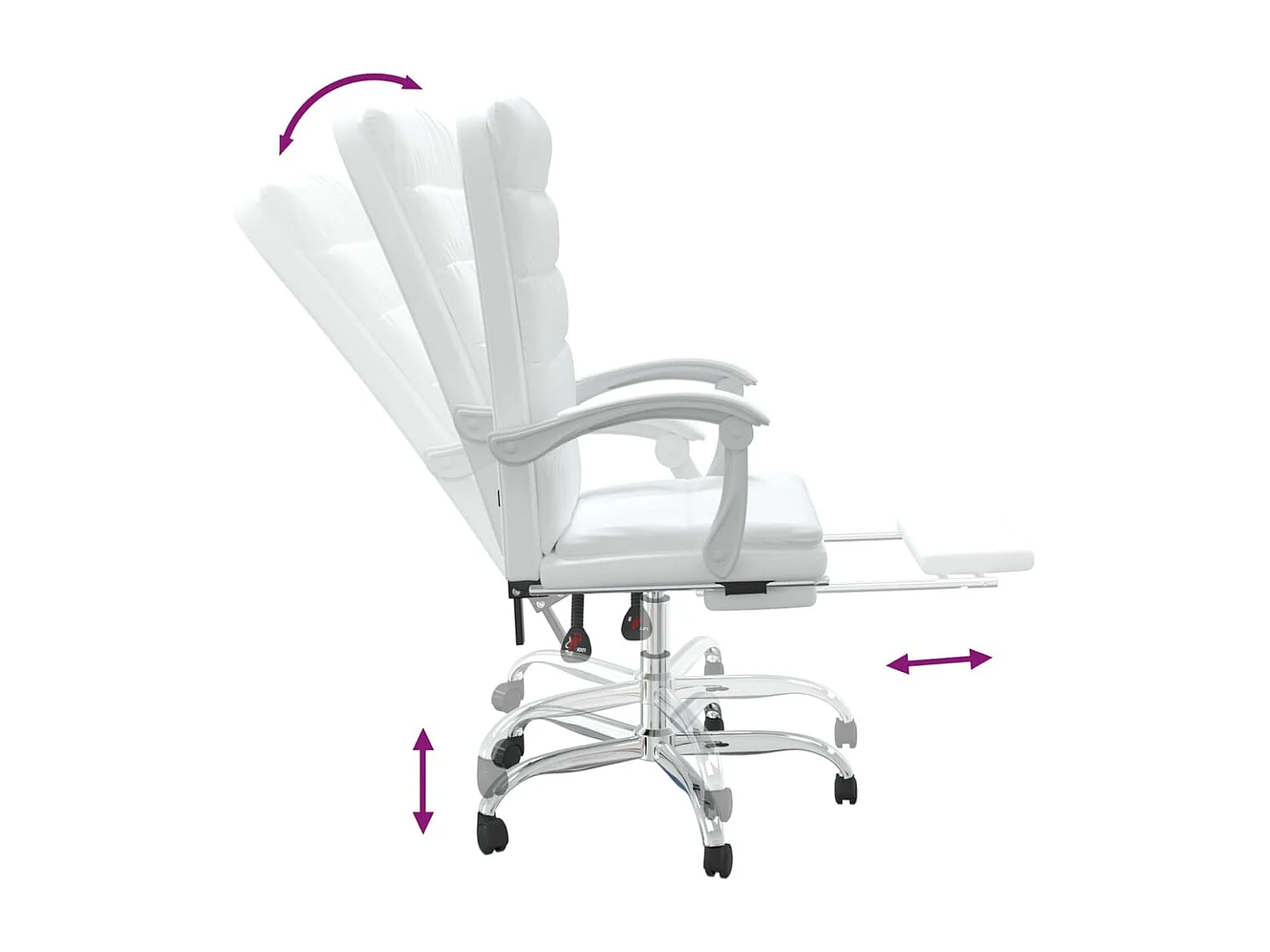 Fauteuil inclinable de bureau Blanc Similicuir