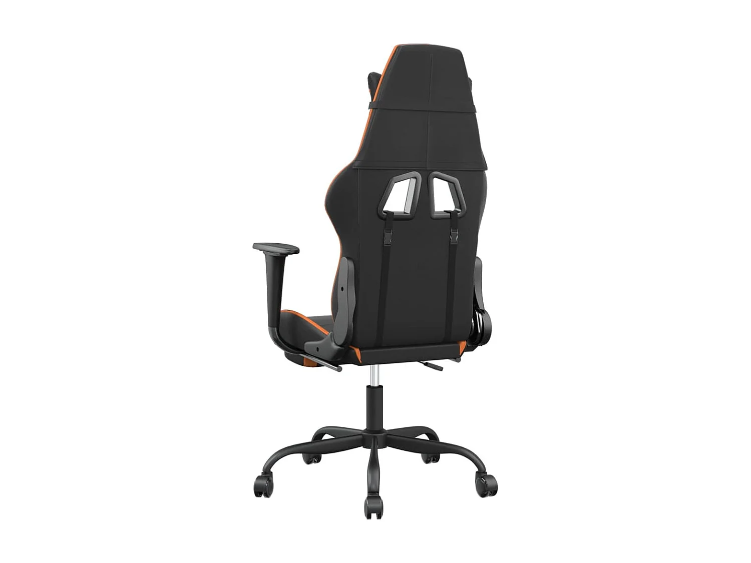 Gaming-Stuhl mit Massage & Fußstütze Schwarz Orange Kunstleder