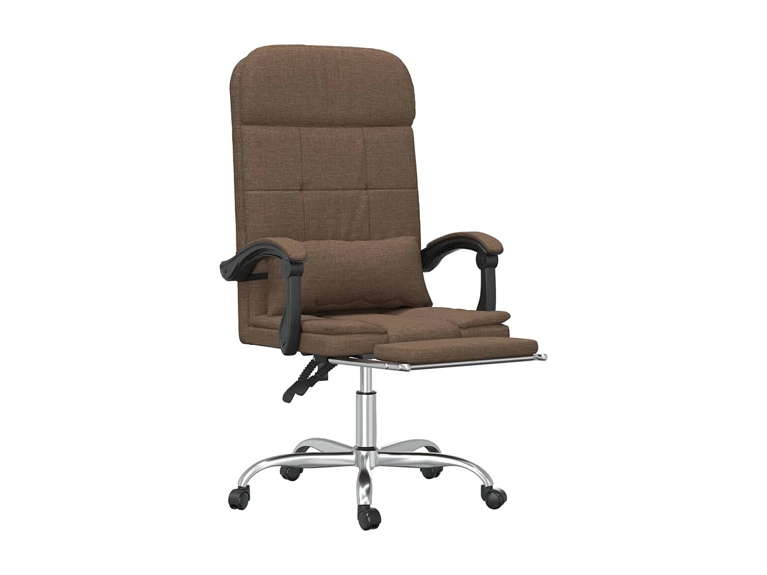 Fauteuil de massage inclinable de bureau Marron Tissu