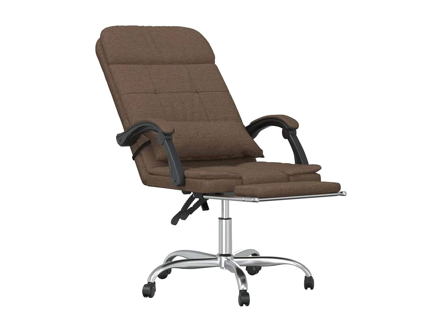 Fauteuil de massage inclinable de bureau Marron Tissu