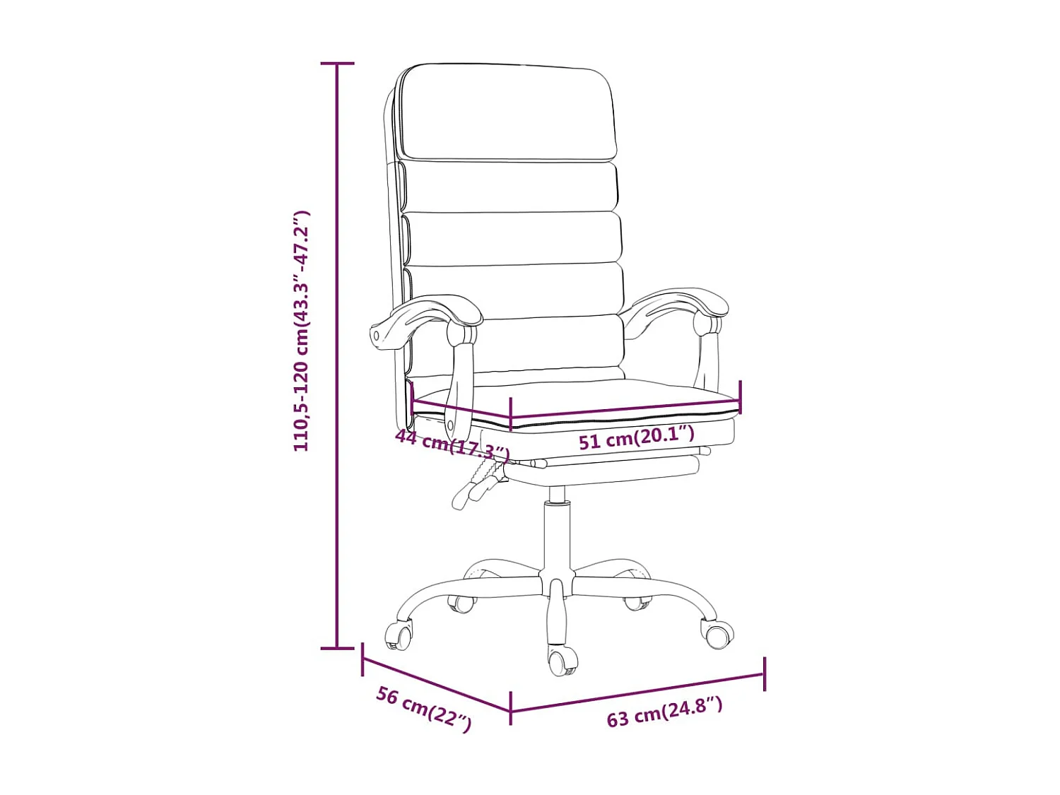 Fauteuil de massage inclinable de bureau Blanc Similicuir