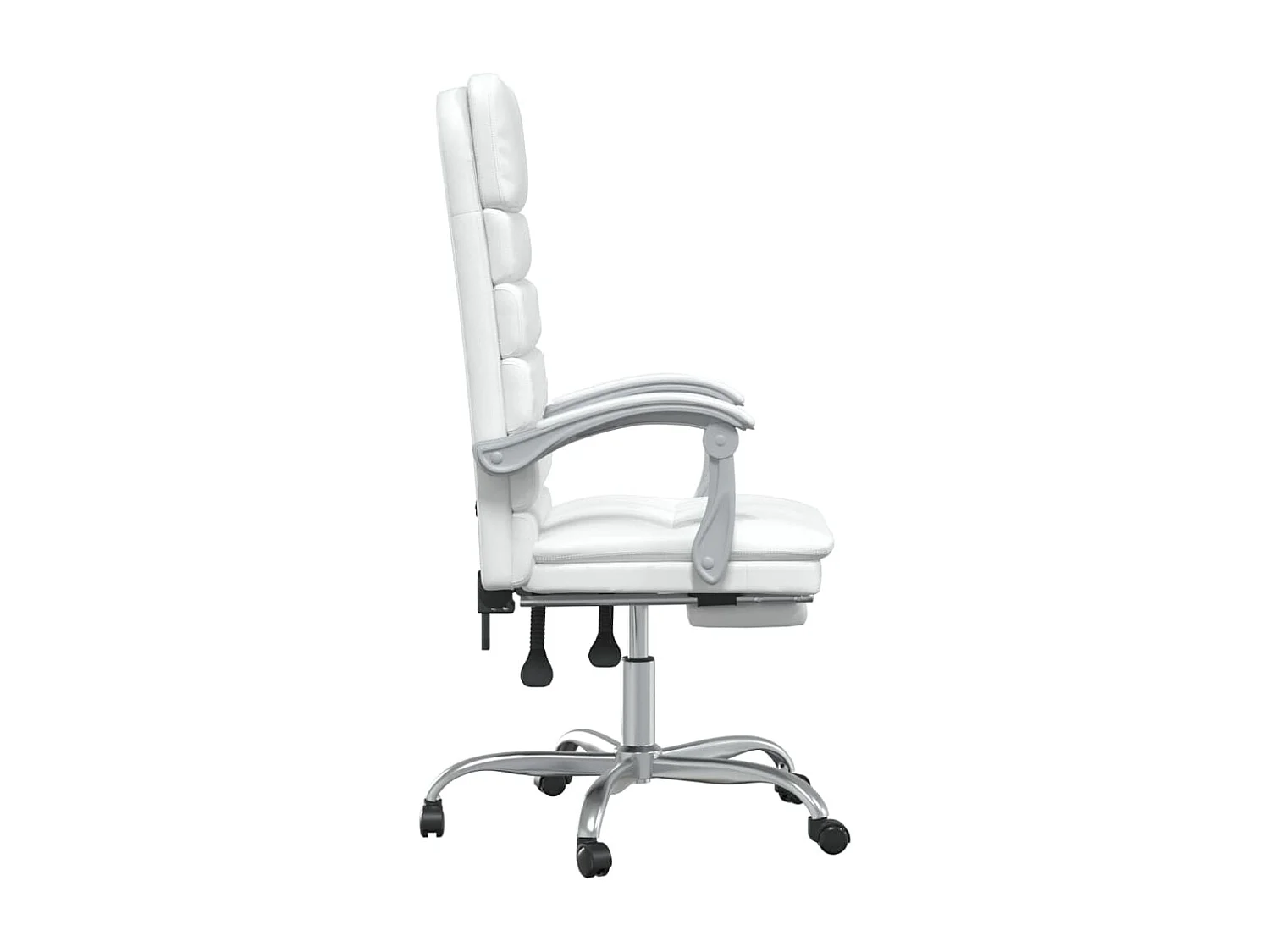 Silla de oficina reclinable masaje cuero sintético blanco