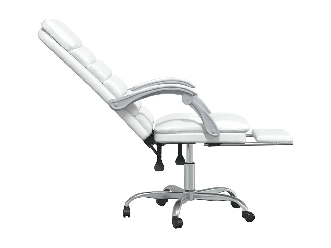 Silla de oficina reclinable masaje cuero sintético blanco