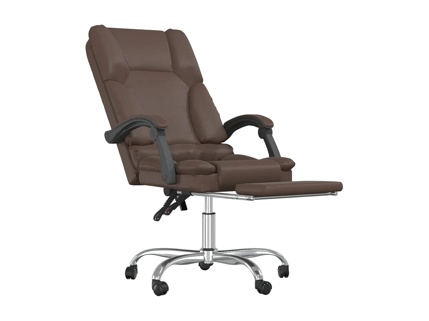 Fauteuil de massage inclinable de bureau Marron Similicuir