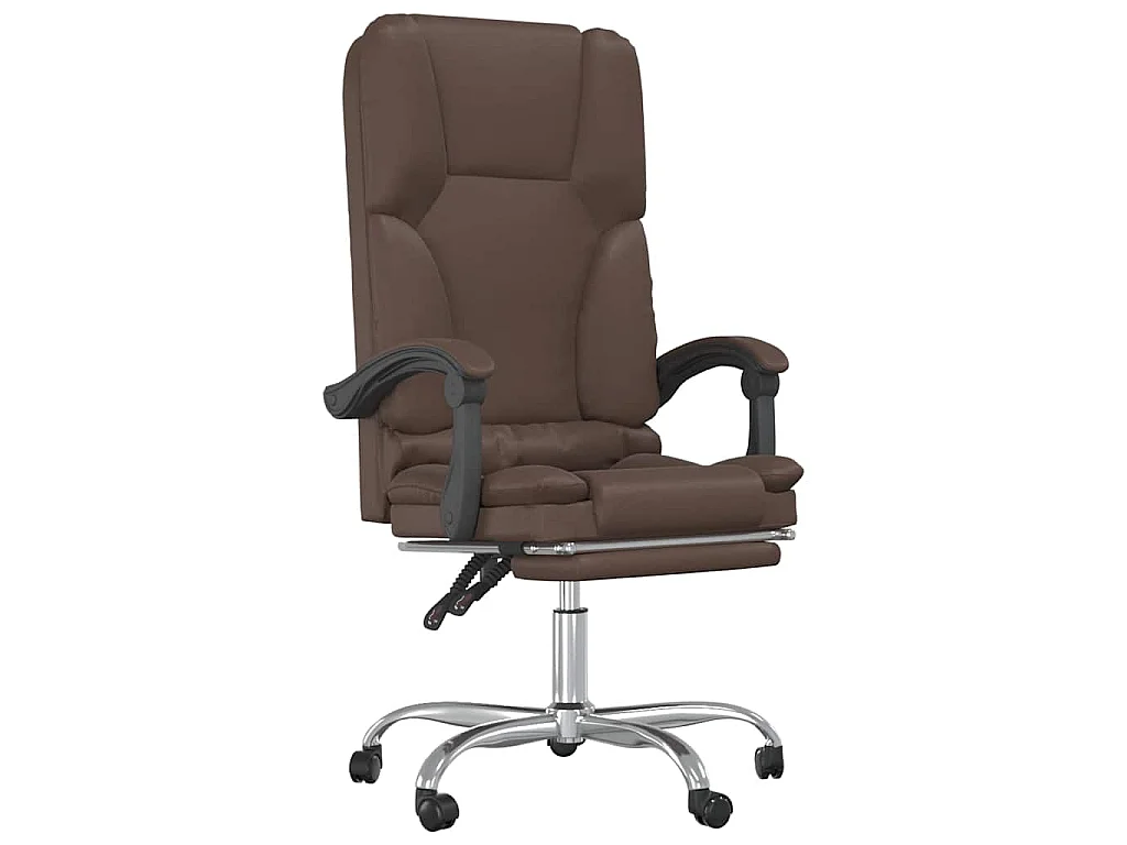 Fauteuil de massage inclinable de bureau Marron Similicuir