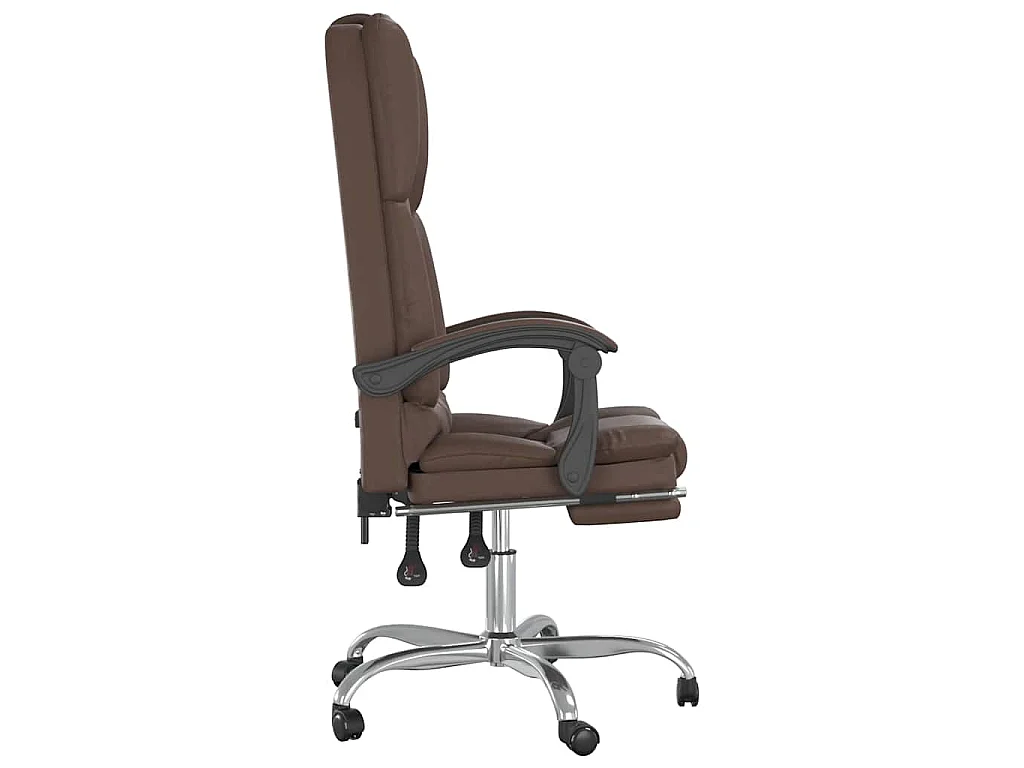 Fauteuil de massage inclinable de bureau Marron Similicuir
