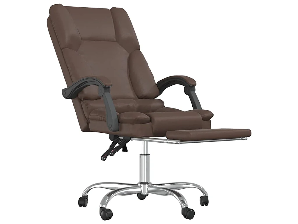 Fauteuil de massage inclinable de bureau Marron Similicuir
