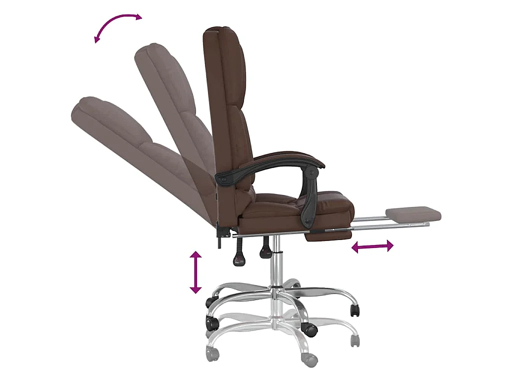Fauteuil de massage inclinable de bureau Marron Similicuir