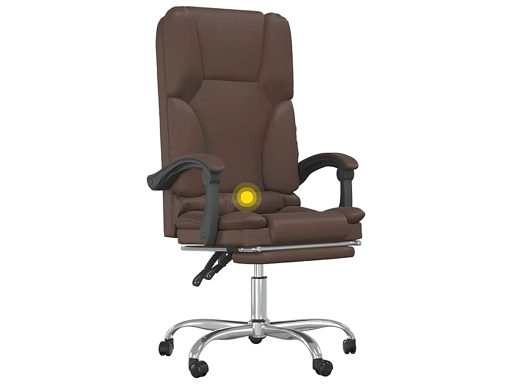 Fauteuil de massage inclinable de bureau Marron Similicuir