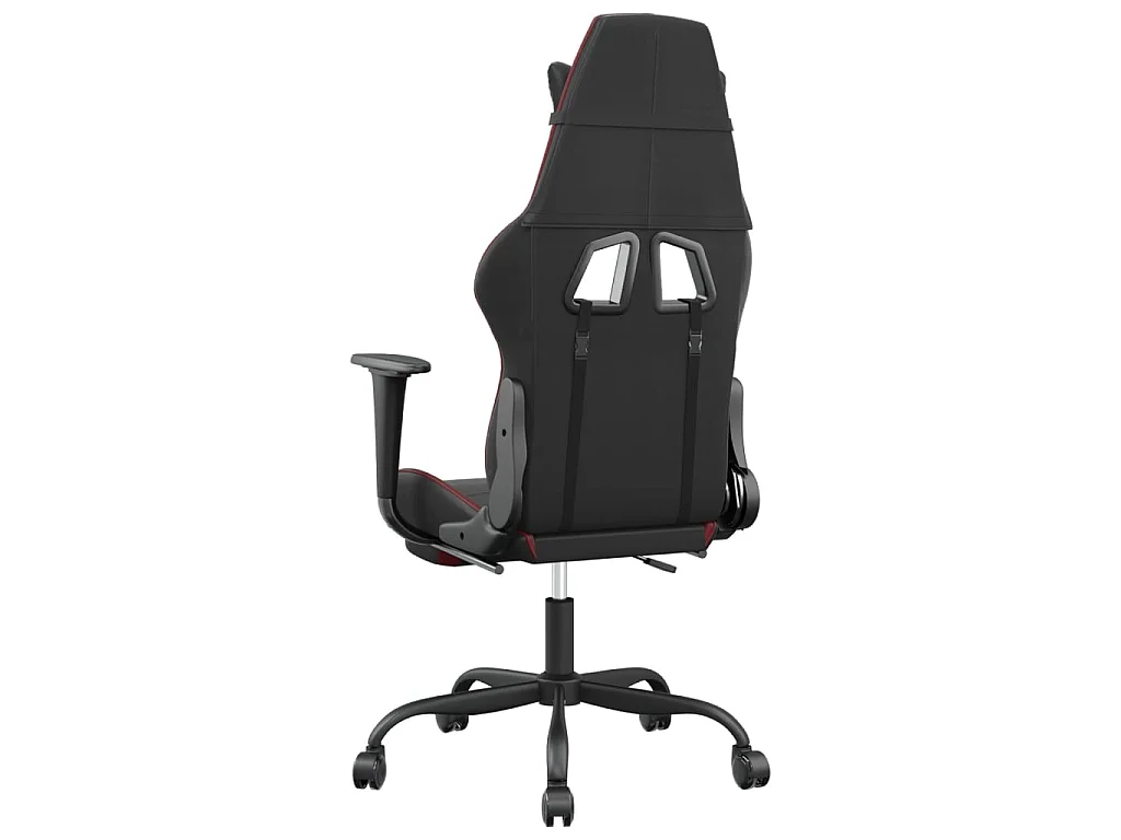 Gaming-Stuhl mit Massage & Fußstütze Schwarz Weinrot Kunstleder