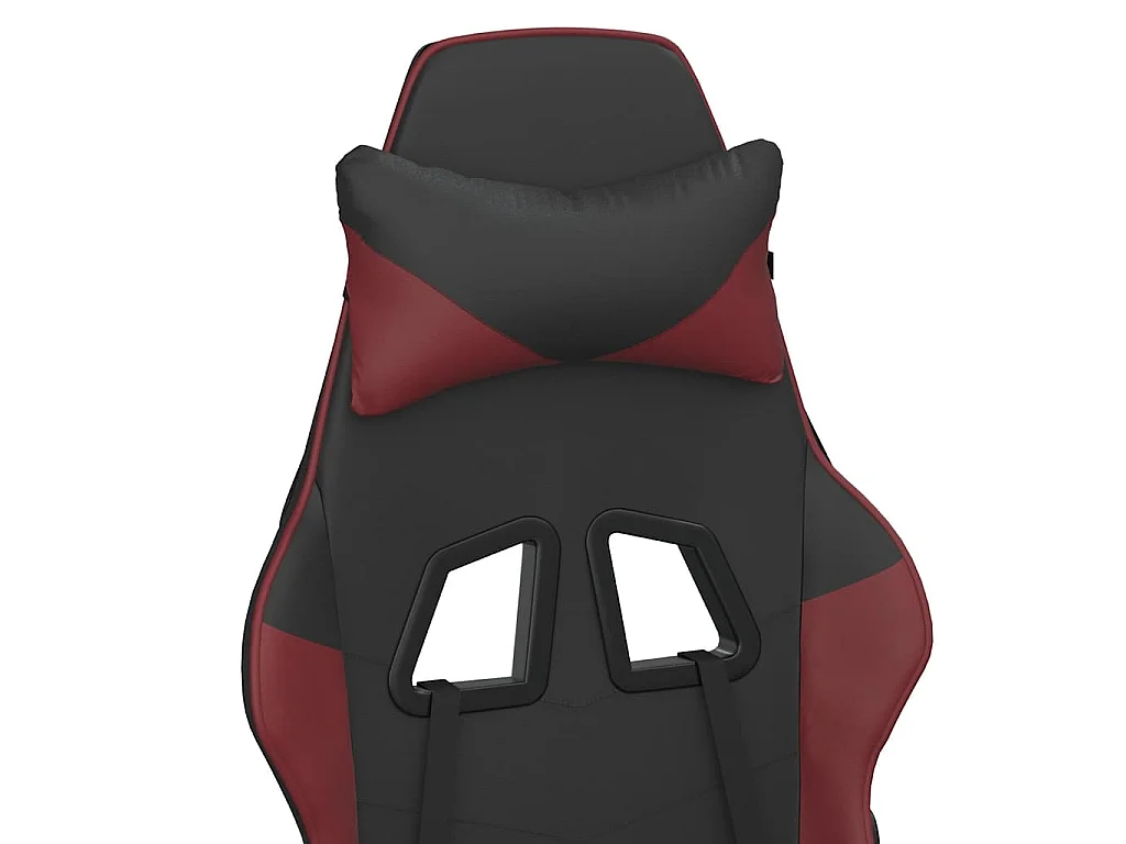 Chaise de jeu de massage repose-pied Noir&Bordeaux Similicuir