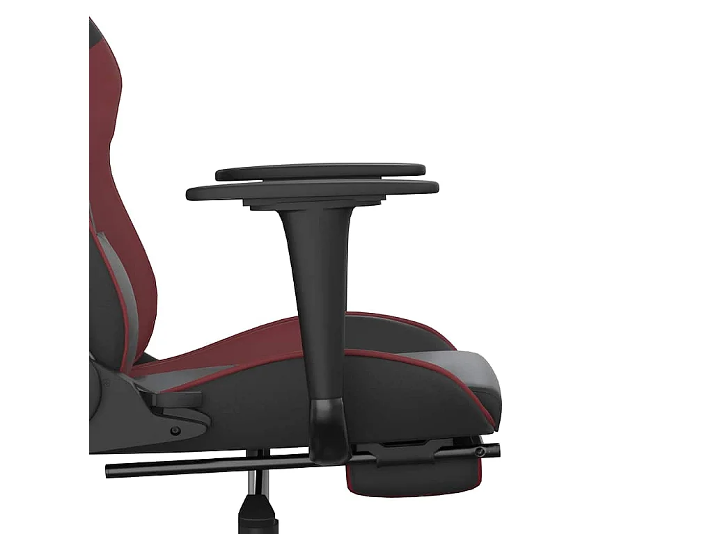 Chaise de jeu de massage repose-pied Noir&Bordeaux Similicuir