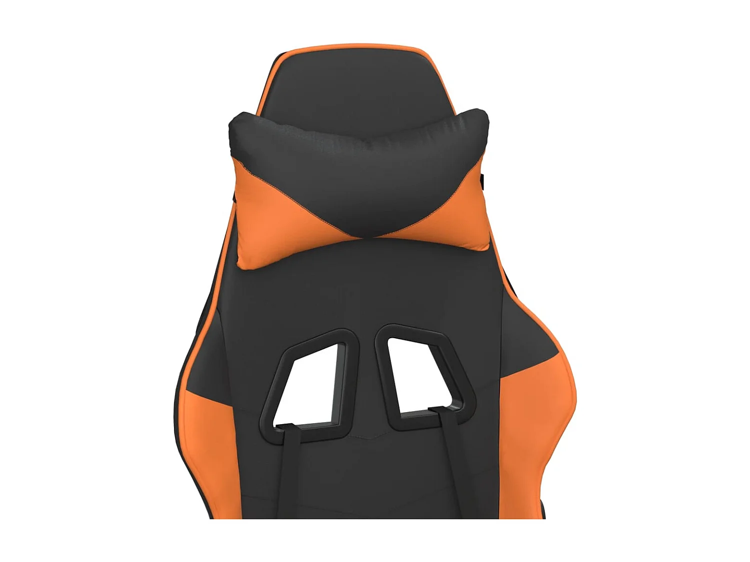 Chaise de jeu avec repose-pied Noir et orange Similicuir