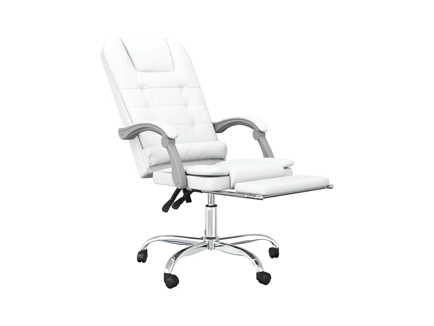 Bürostuhl mit Massagefunktion Weiß Kunstleder