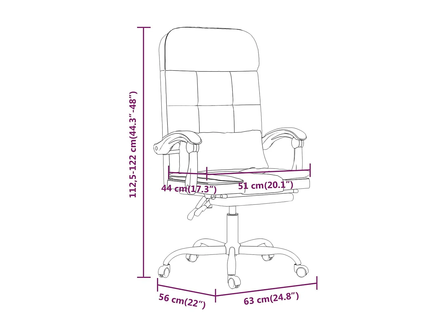 Fauteuil de massage inclinable de bureau Rose Similicuir