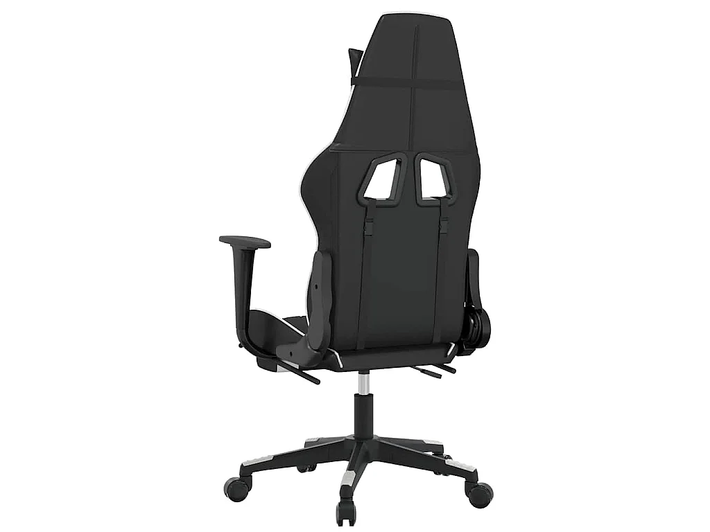 Chaise de jeu de massage avec repose-pied Noir&Blanc Similicuir