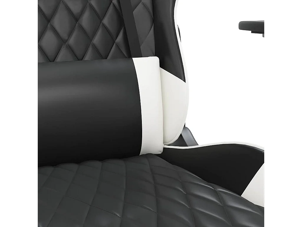 Chaise de jeu de massage avec repose-pied Noir&Blanc Similicuir