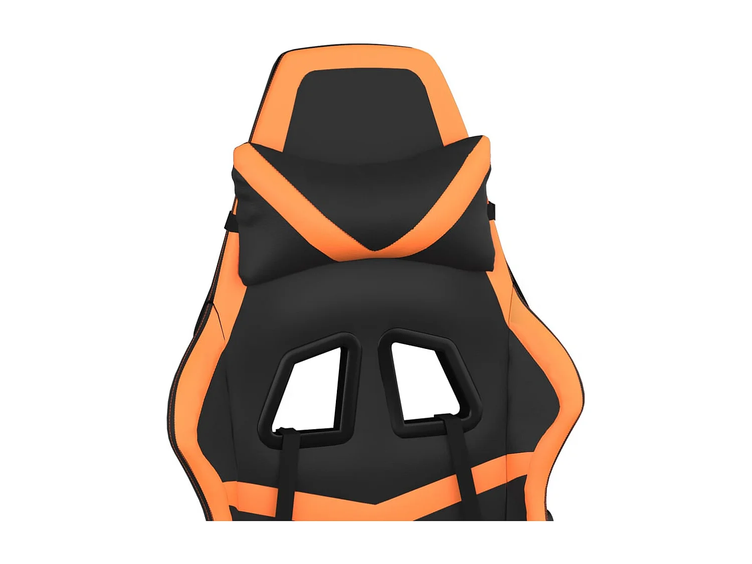 Sedia da Gaming con Poggiapiedi Nero e Arancione in Similpelle