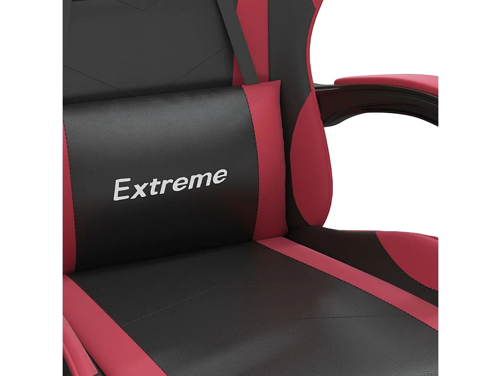 Chaise de jeu Noir et rouge bordeaux Similicuir