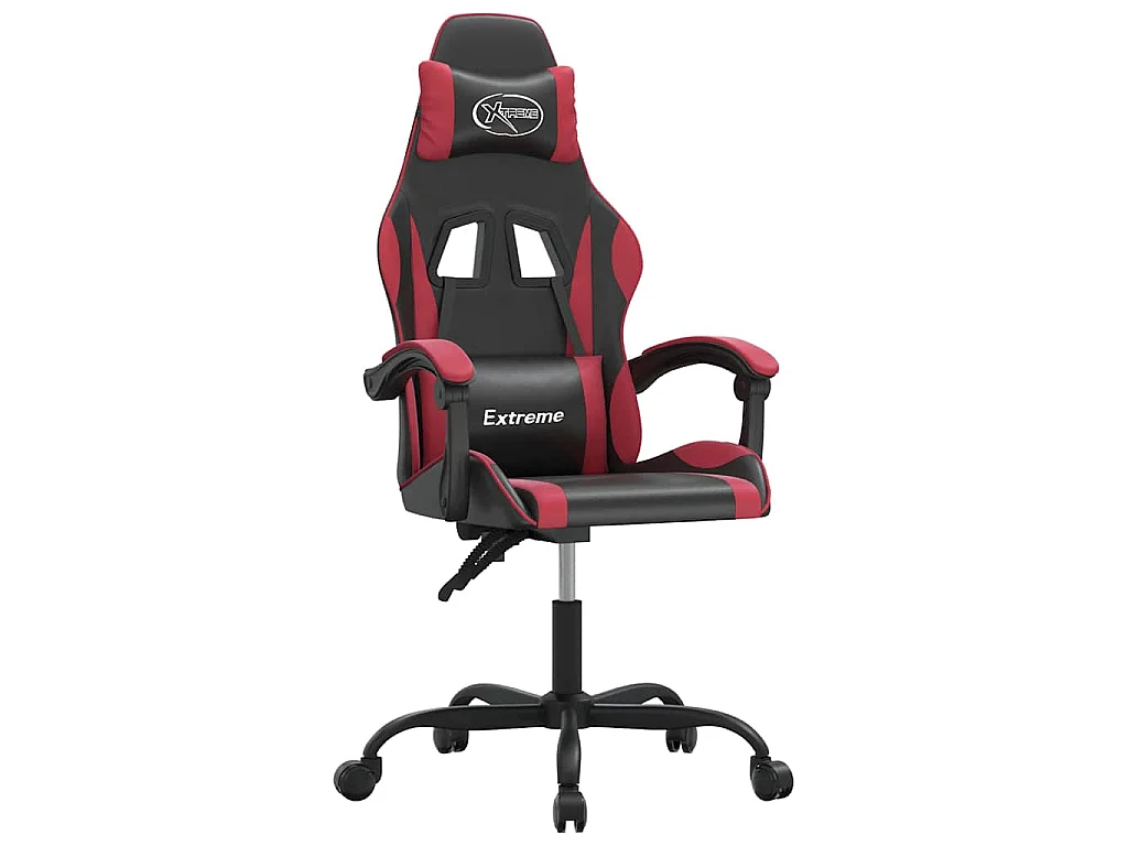 Chaise de jeu Noir et rouge bordeaux Similicuir
