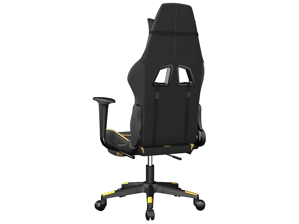 Chaise de jeu de massage avec repose-pied Noir&Doré Similicuir