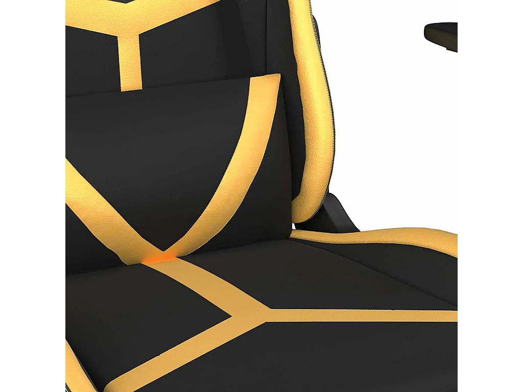 Chaise de jeu de massage avec repose-pied Noir&Doré Similicuir