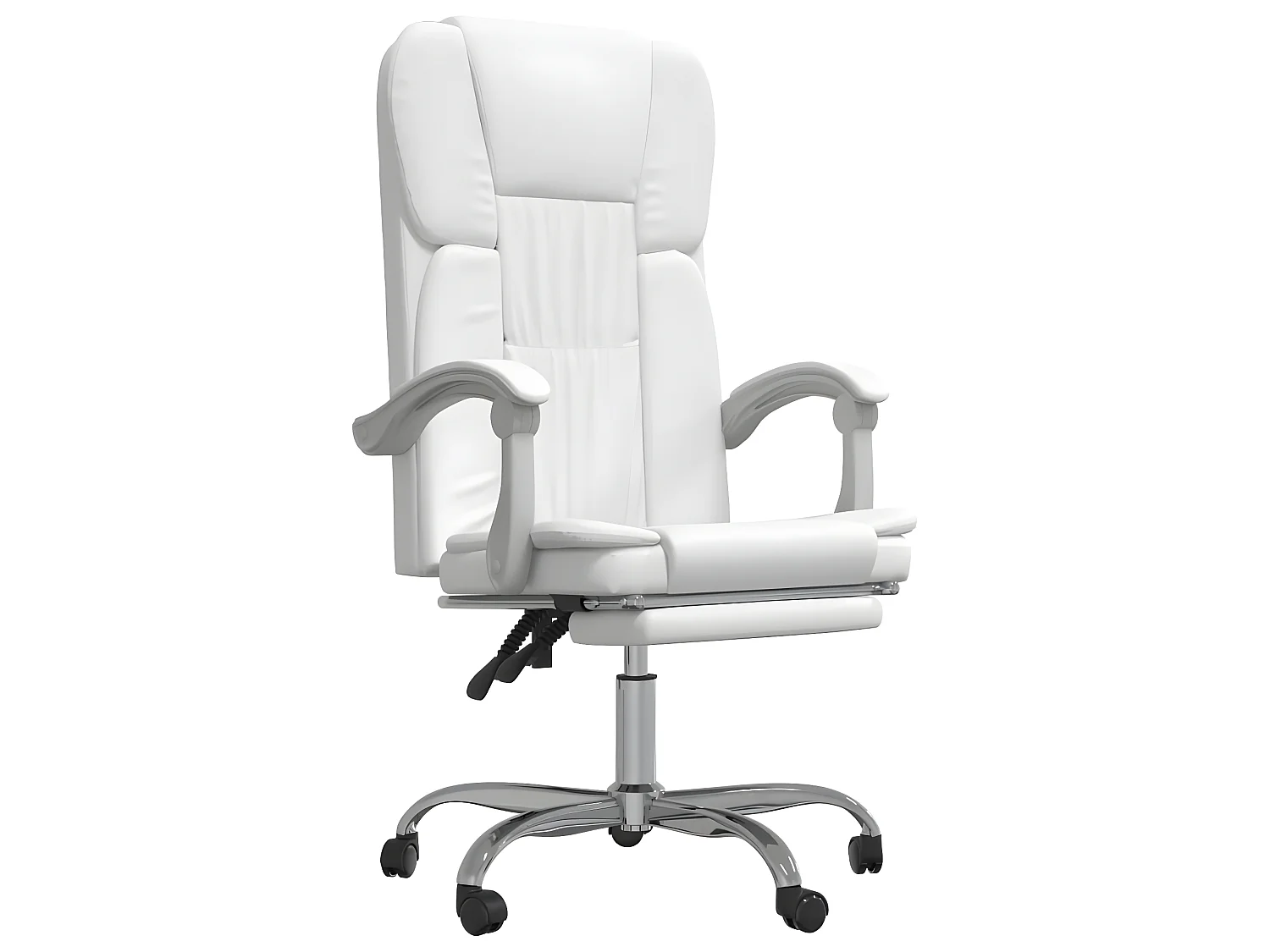 Kantoorstoel verstelbaar kuntsleer wit