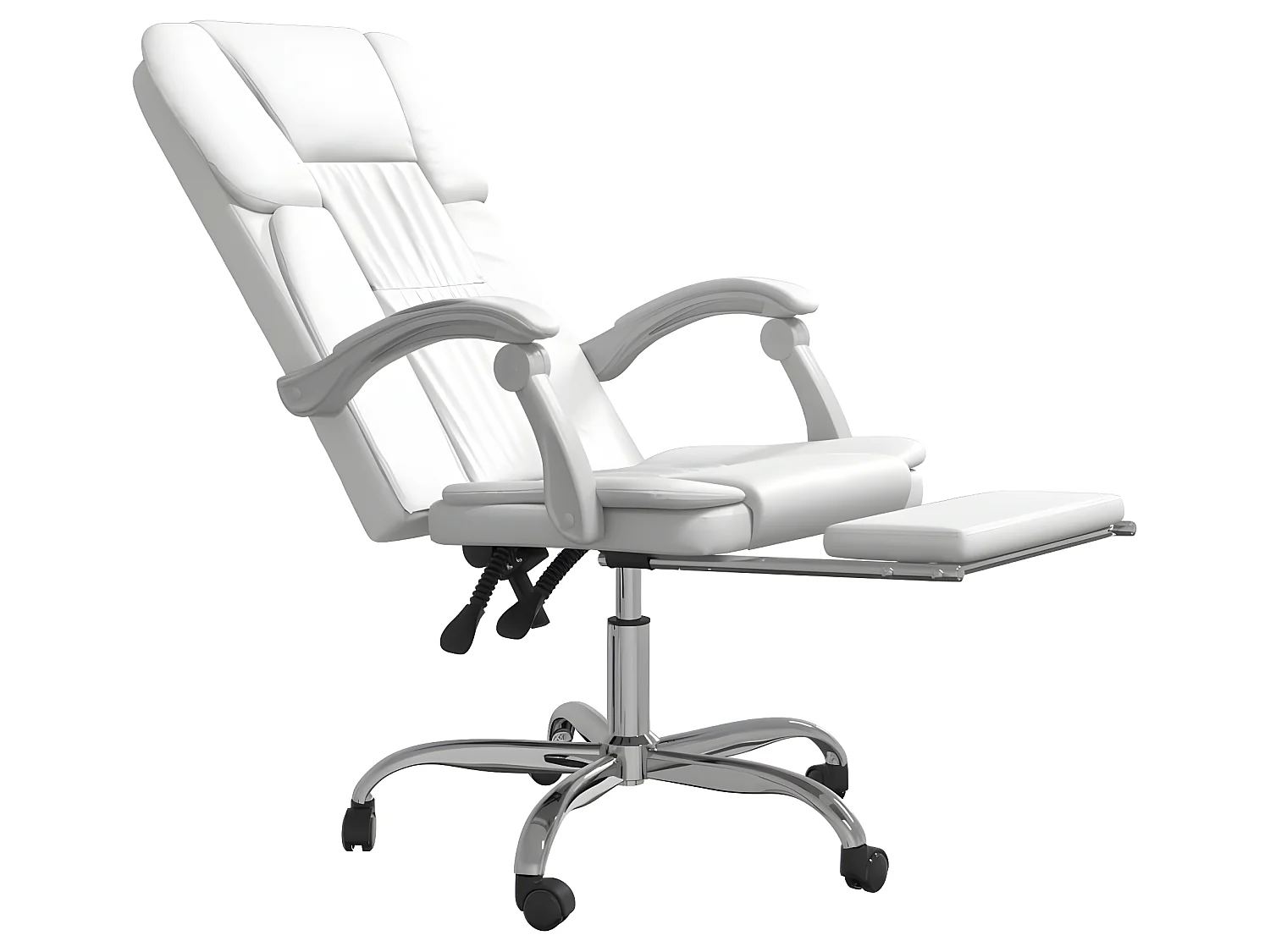 Kantoorstoel verstelbaar kuntsleer wit