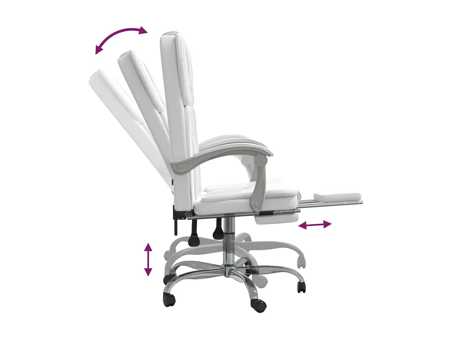 Kantoorstoel verstelbaar kuntsleer wit