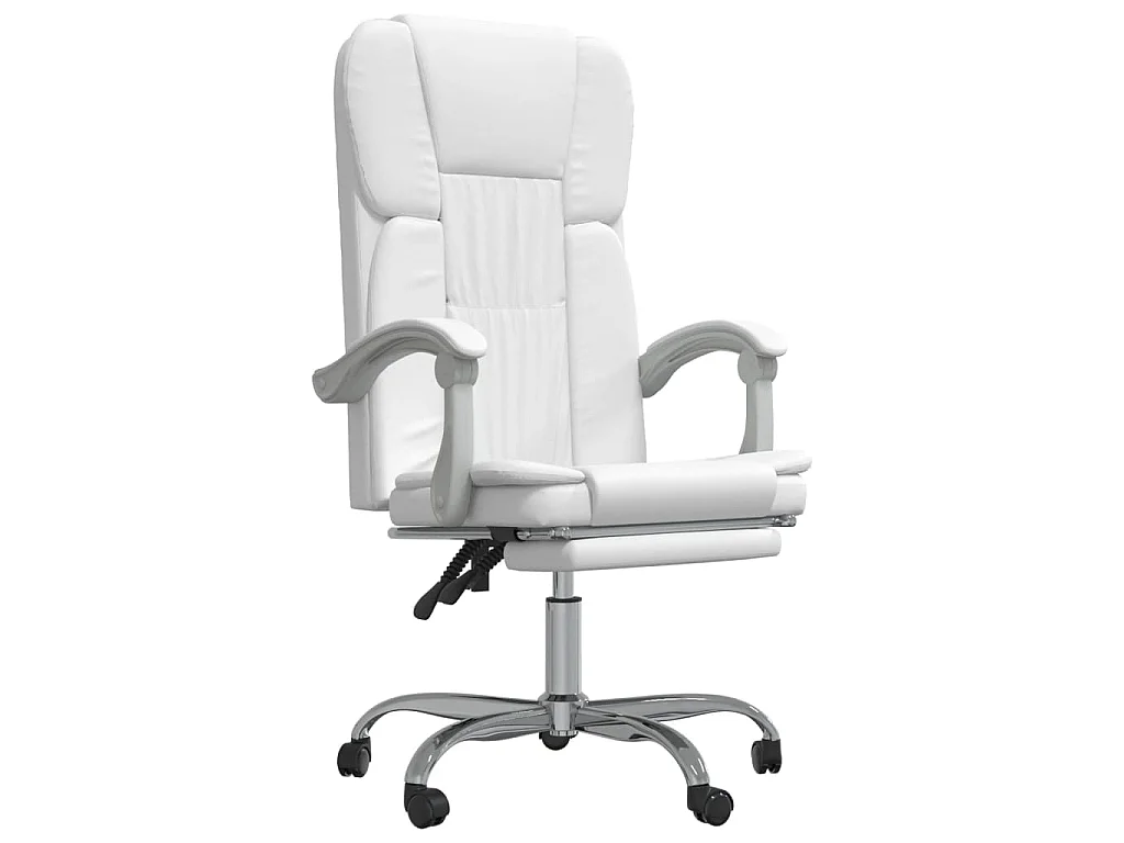 Kantoorstoel verstelbaar kuntsleer wit