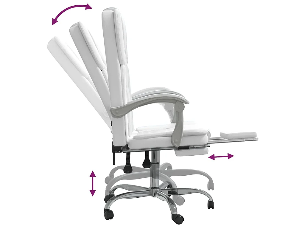 Kantoorstoel verstelbaar kuntsleer wit