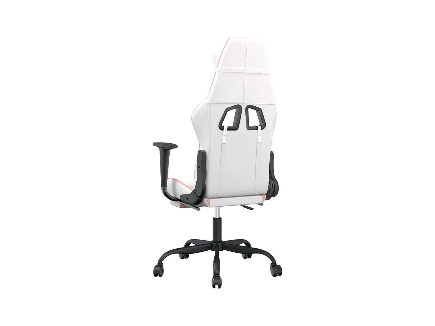 Gaming-Stuhl mit Fußstütze Weiß und Rosa Kunstleder