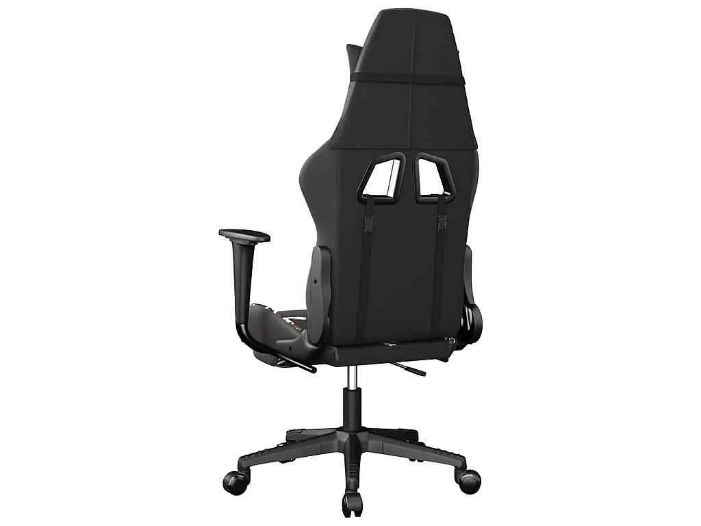 Sedia Gaming Massaggio Poggiapiedi Nero e Mimetico Similpelle