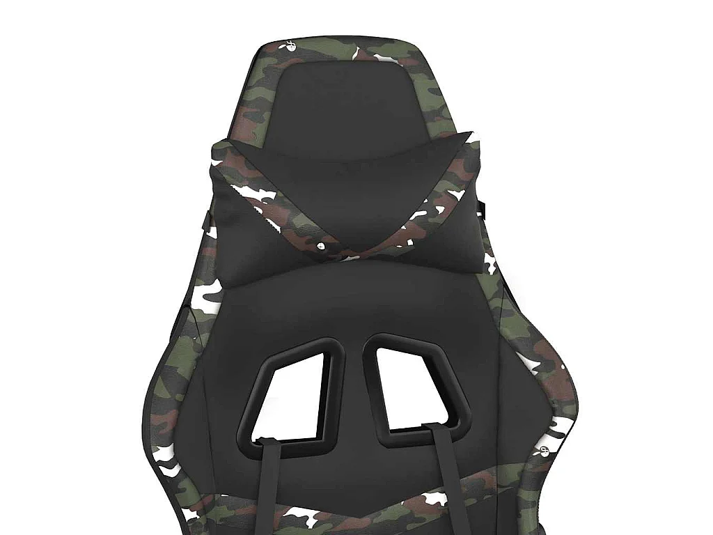 Sedia Gaming Massaggio Poggiapiedi Nero e Mimetico Similpelle