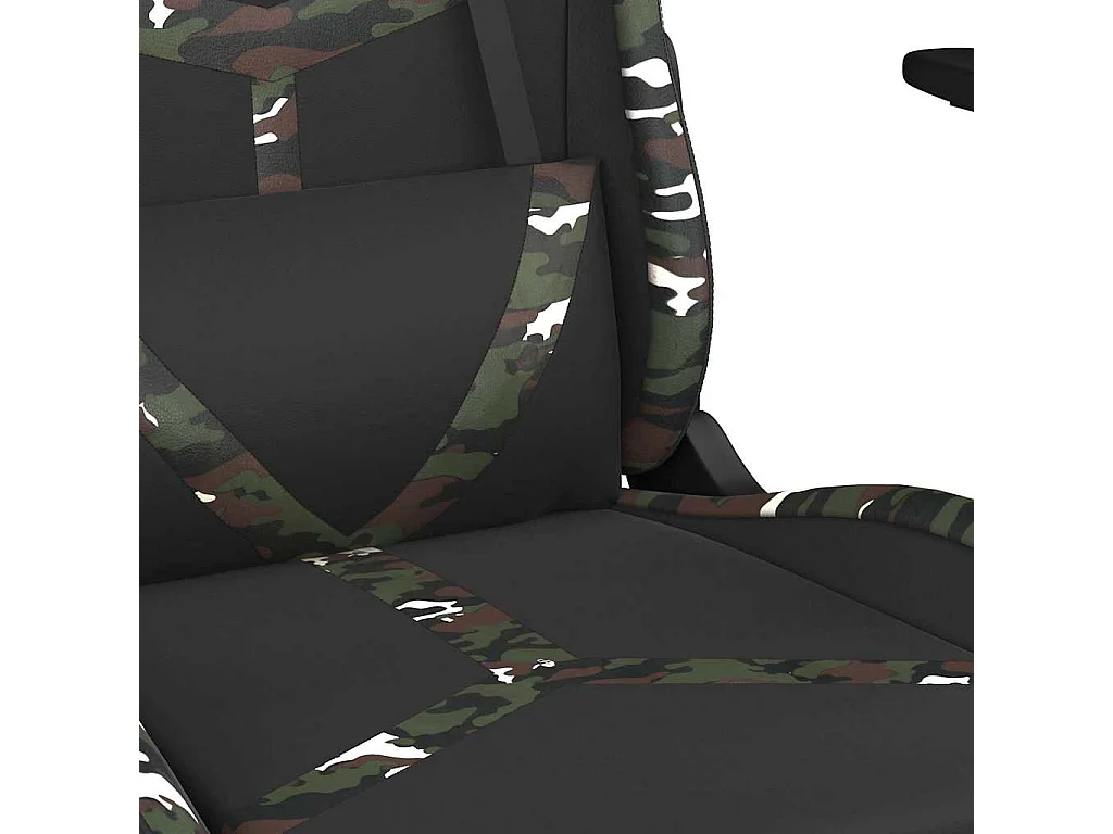 Chaise de jeu de massage repose-pied Noir&Camouflage Similicuir