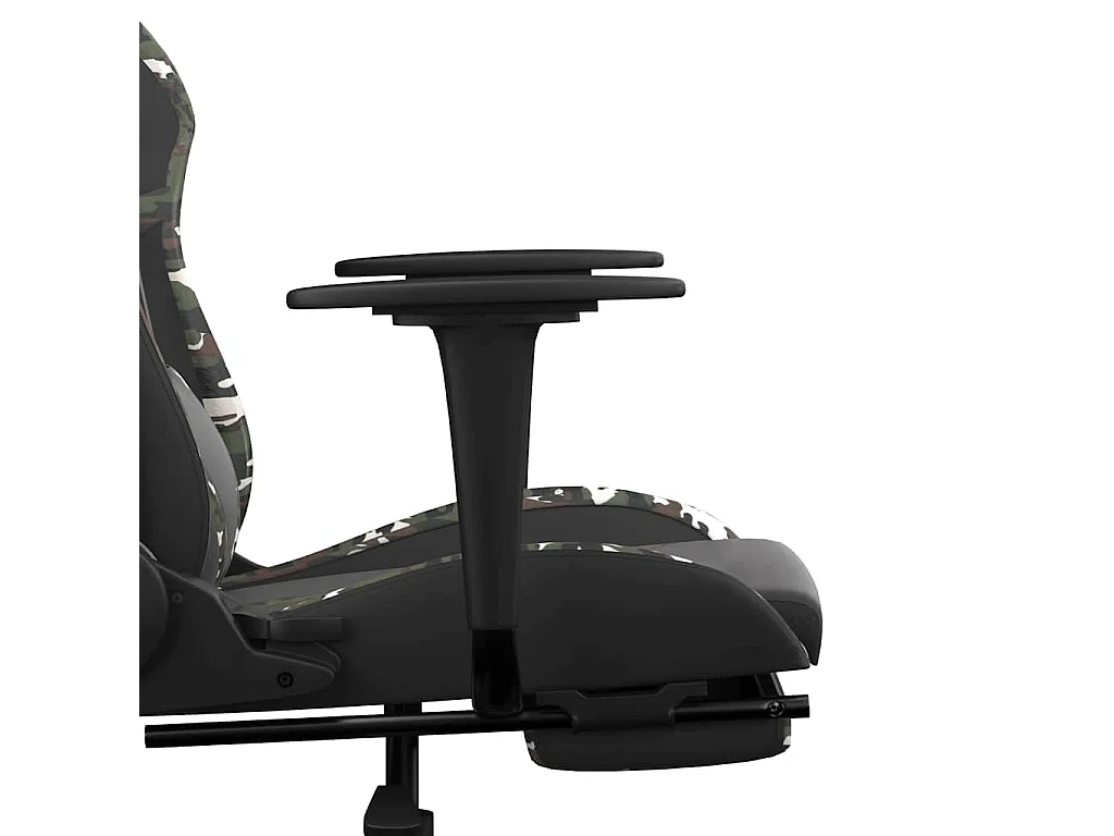 Chaise de jeu de massage repose-pied Noir&Camouflage Similicuir