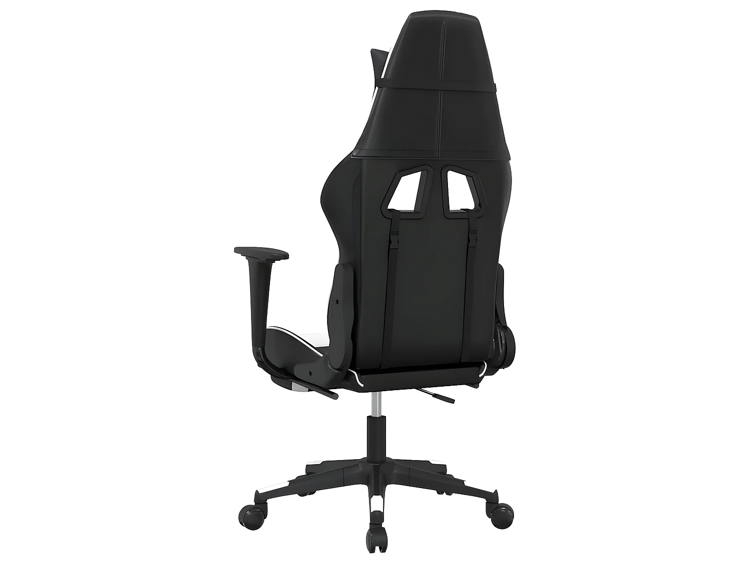 Chaise de jeu de massage et repose-pied Noir blanc Similicuir