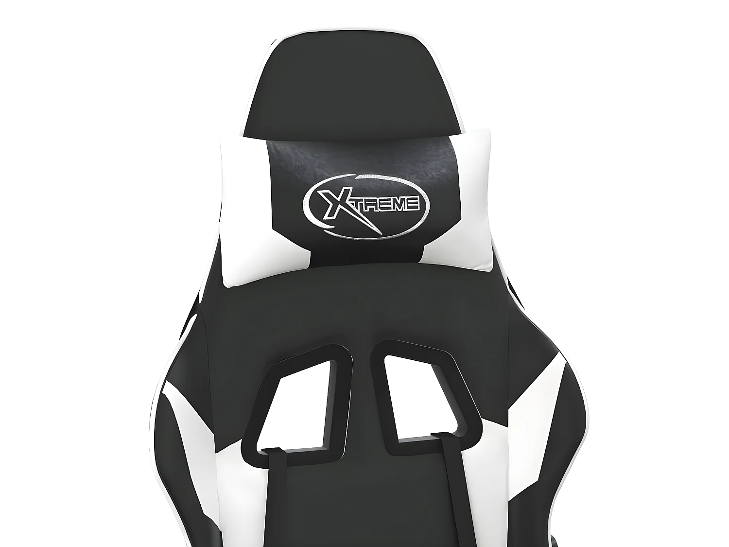 Chaise de jeu de massage et repose-pied Noir blanc Similicuir