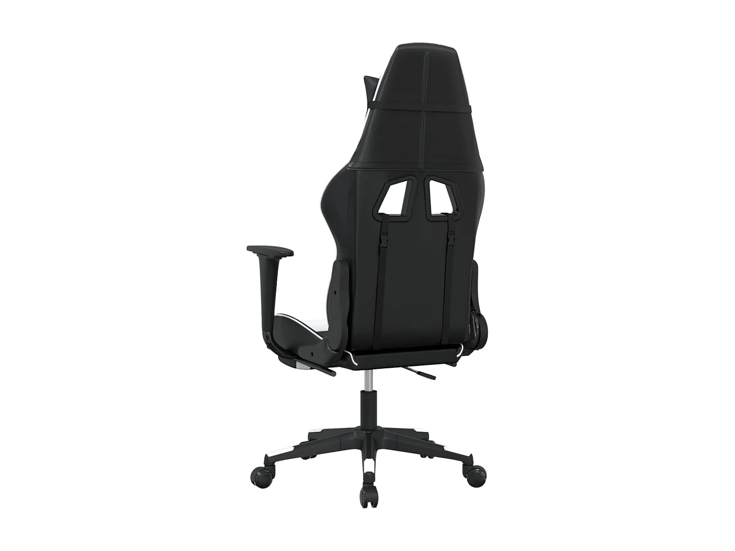 Chaise de jeu de massage et repose-pied Noir blanc Similicuir