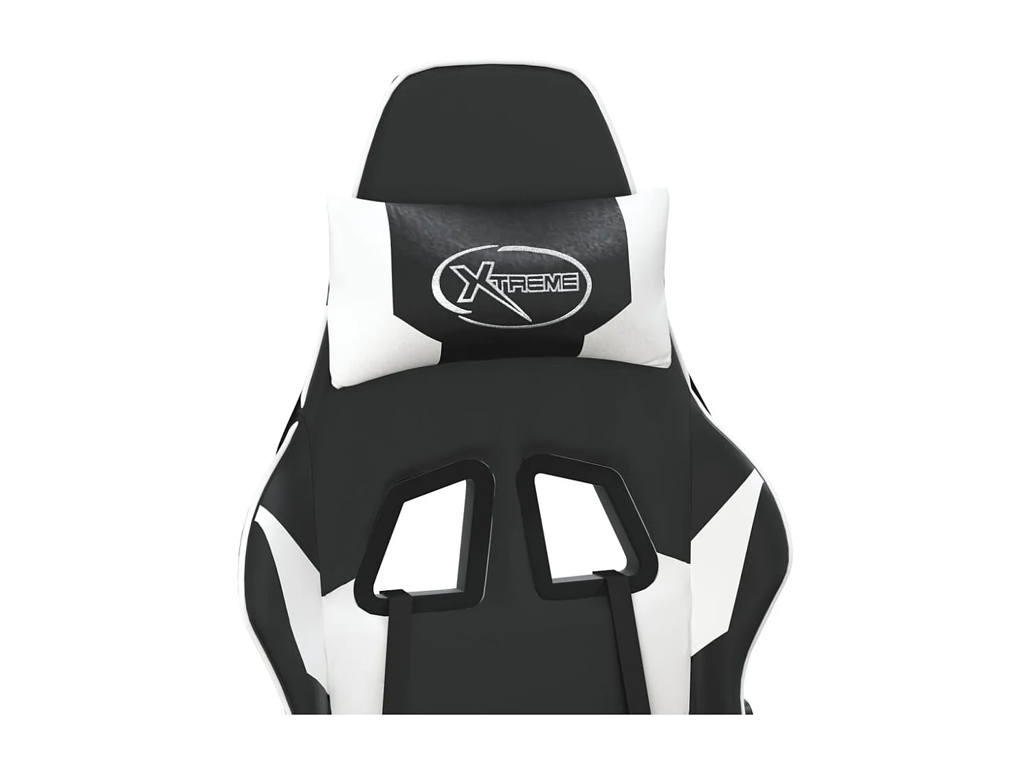 Chaise de jeu de massage et repose-pied Noir blanc Similicuir