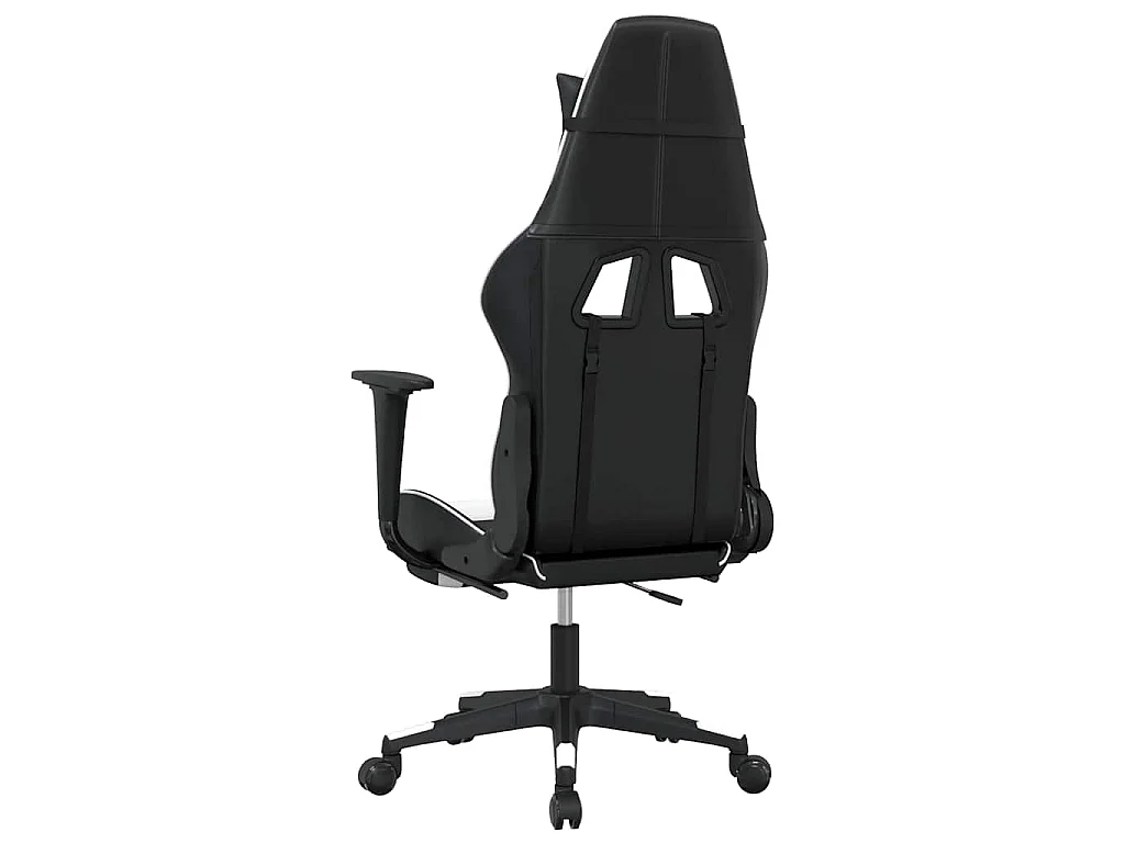 Chaise de jeu de massage et repose-pied Noir blanc Similicuir