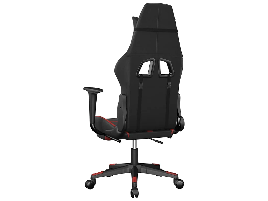 Gamestoel met voetensteun kunstleer zwart en rood