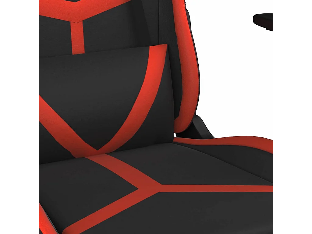 Gaming-Stuhl mit Fußstütze Schwarz und Rot Kunstleder
