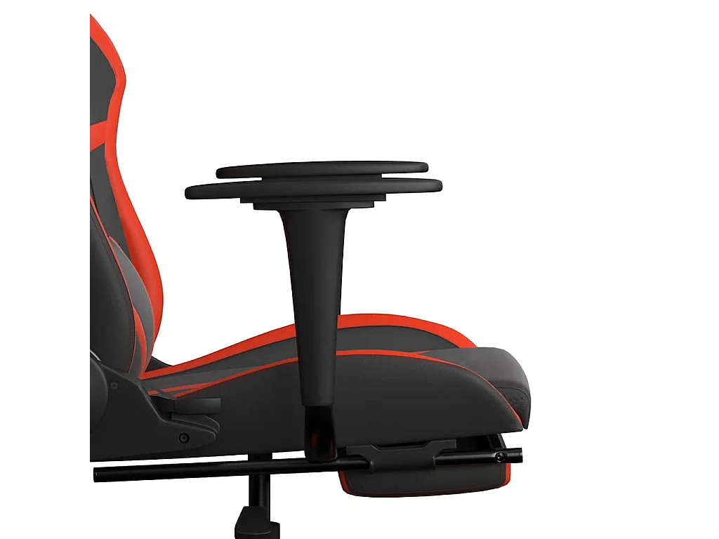 Gaming-Stuhl mit Fußstütze Schwarz und Rot Kunstleder