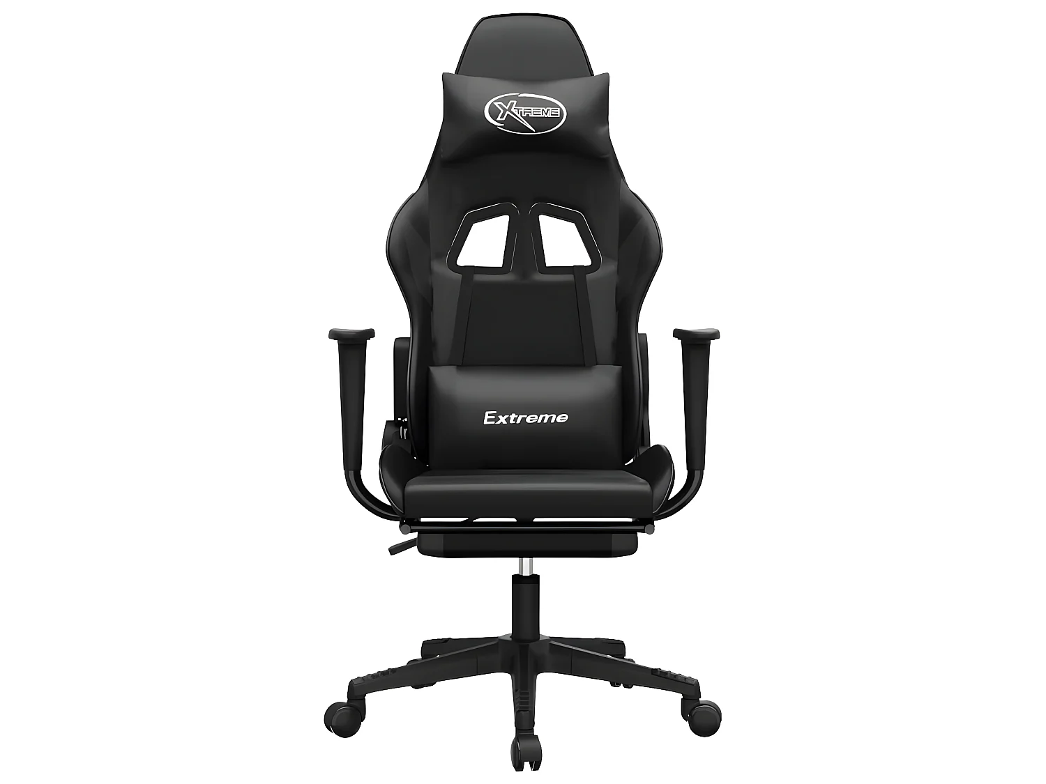 Chaise de jeu avec repose-pied Noir Similicuir