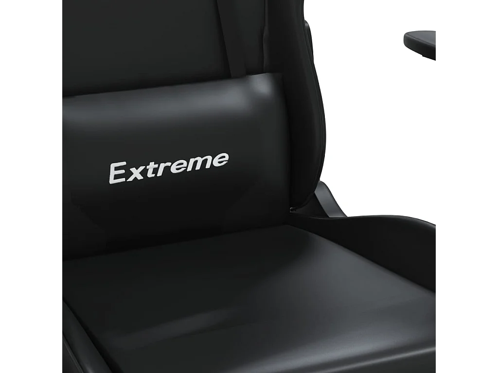 Chaise de jeu avec repose-pied Noir Similicuir