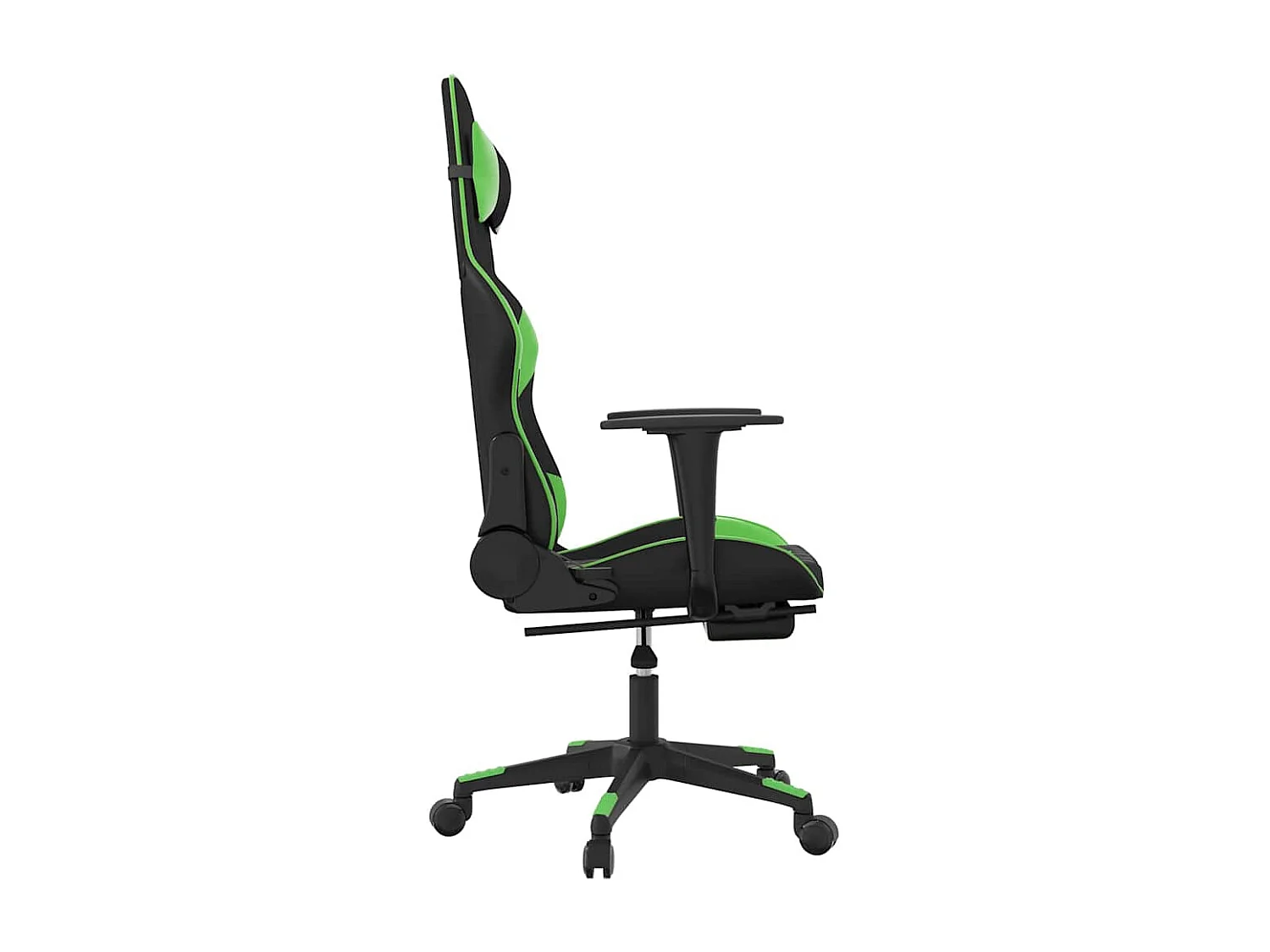 Gaming-Stuhl mit Massage & Fußstütze Schwarz & Grün Kunstleder