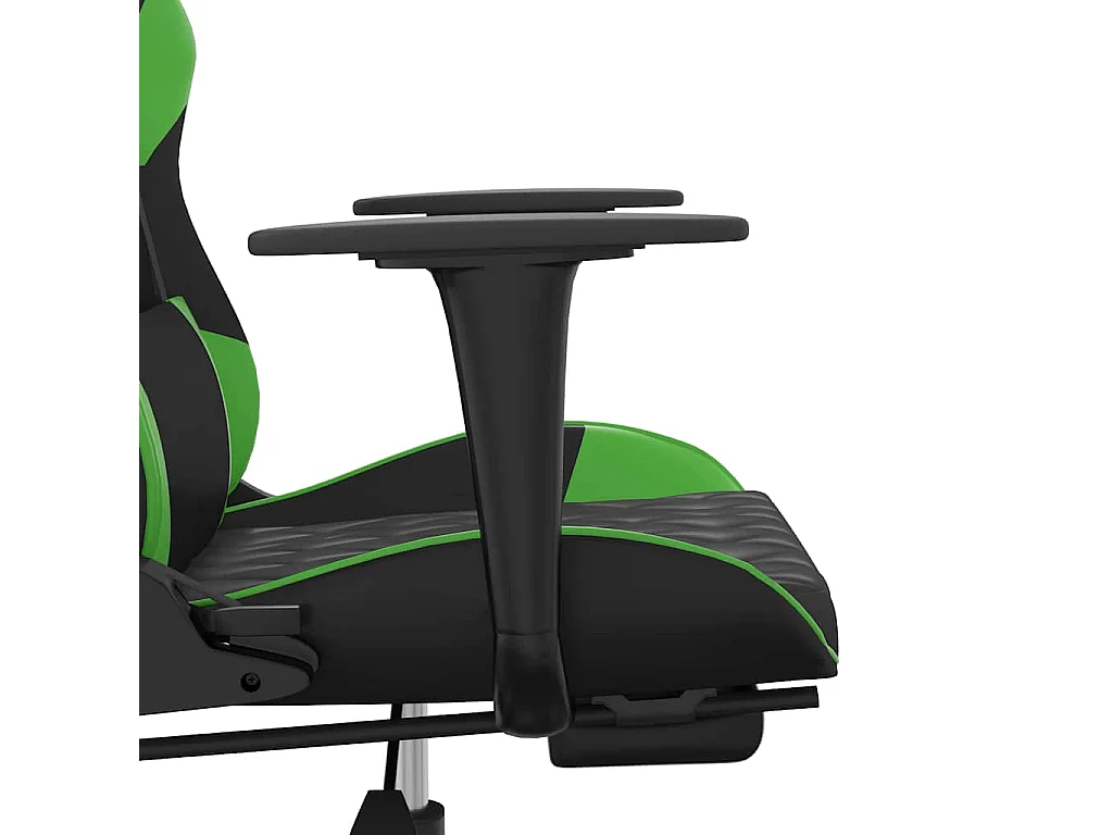 Gaming-Stuhl mit Massage & Fußstütze Schwarz & Grün Kunstleder